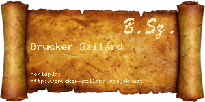 Brucker Szilárd névjegykártya